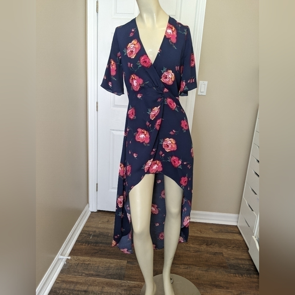ARITZIA Babaton Jedd floral rose wrap dress